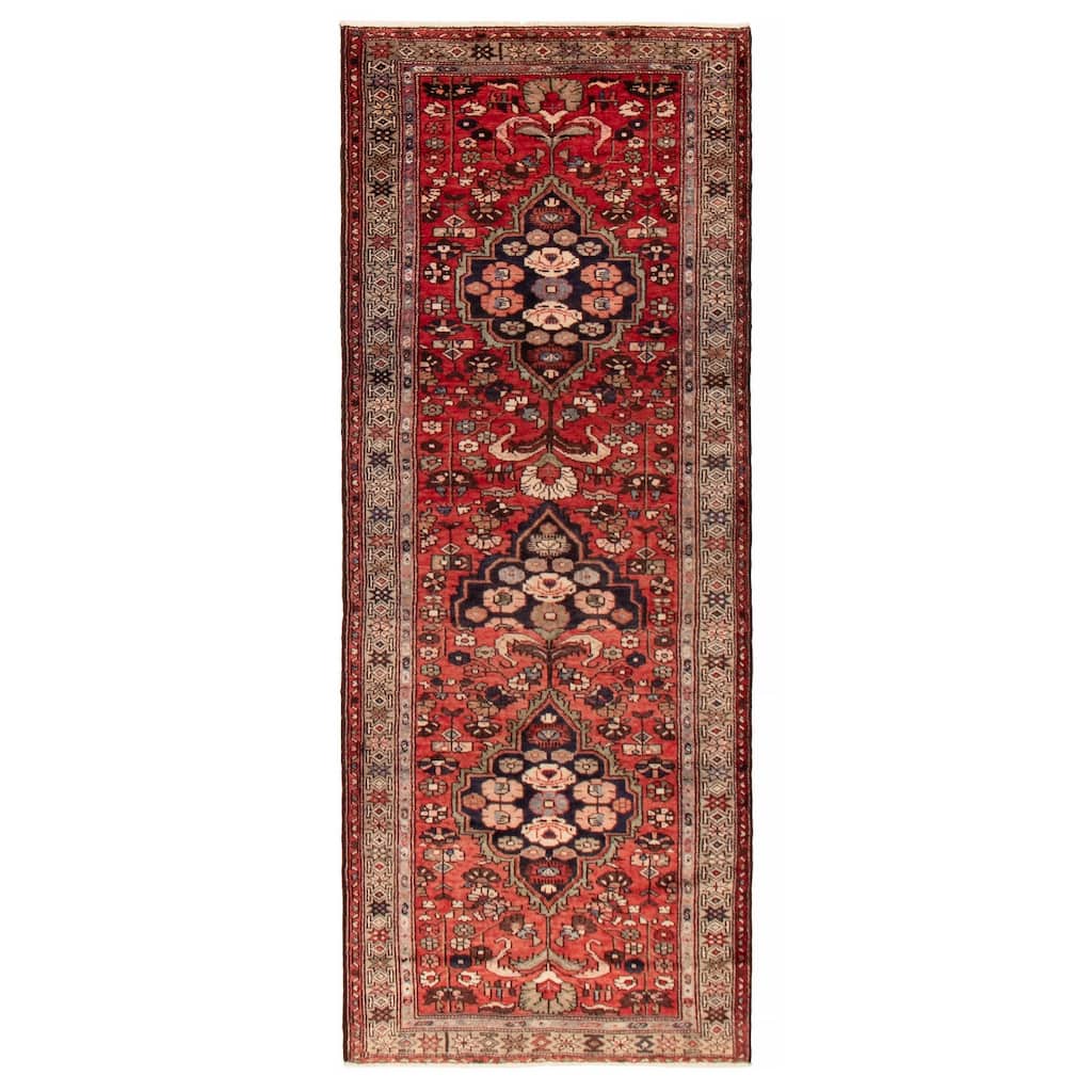 ECARPETGALLERY Hand-knotted Andelz Red Wool Rug - 3'10 x 9'5