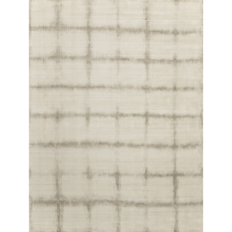 EXQUISITE RUGS Chroma Hand-loomed Wool/Bamboo Silk Silver/Ivory Area Rug.