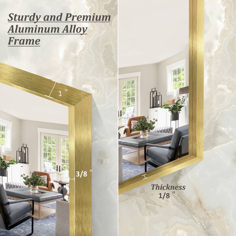 QuivaraView Wall Mounted Aluminum Frame Bathroom Vanity Mirror