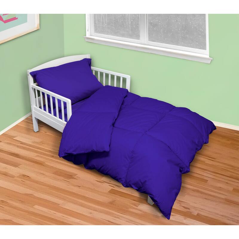 St. James Home 4 Piece Cotton Toddler Comforter Set - Blue
