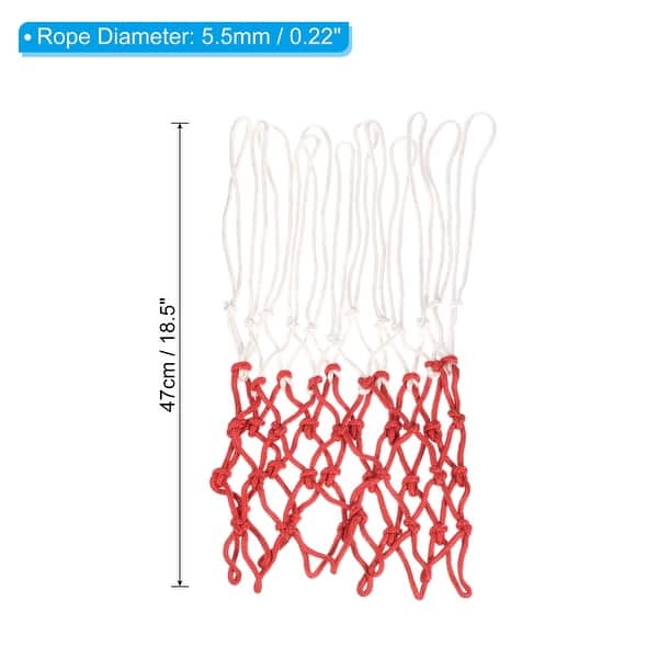 dimension image slide 0 of 2, 6Pcs Basketball Net Replacement, PP Professional Basketball Hoop Net