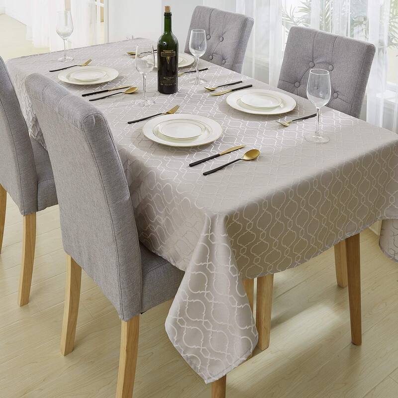 Table Cloth Wrinkle Resistant Jacquard Morrocan Table Cover Spillproof