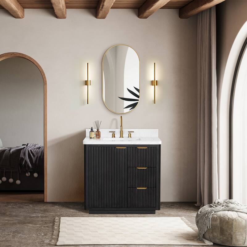 Cadiz Bath Vanity with Composite Stone Top without Mirror