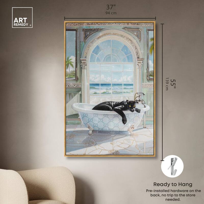 Panther Arch Bathroom Glam Canvas by Art Remedy