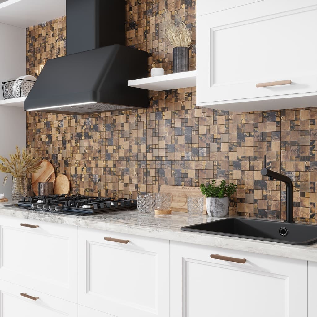 Apollo tile 12" x 12" Avant Garde Matte Bronze Metal Tile (4.75 sq ft/case) - 5 Pack