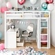 preview thumbnail 2 of 40, Elegant Full size Loft Bed with Drawers, Desk and Wardrobe, Health and Comfort, Sturdy Construction & Safety Guaranteed, White