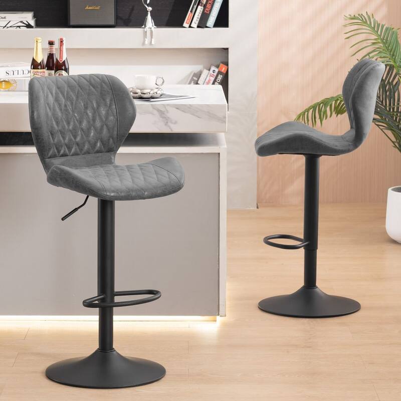 HOMYKA Swivel Adjustable Height Stool Set of 2