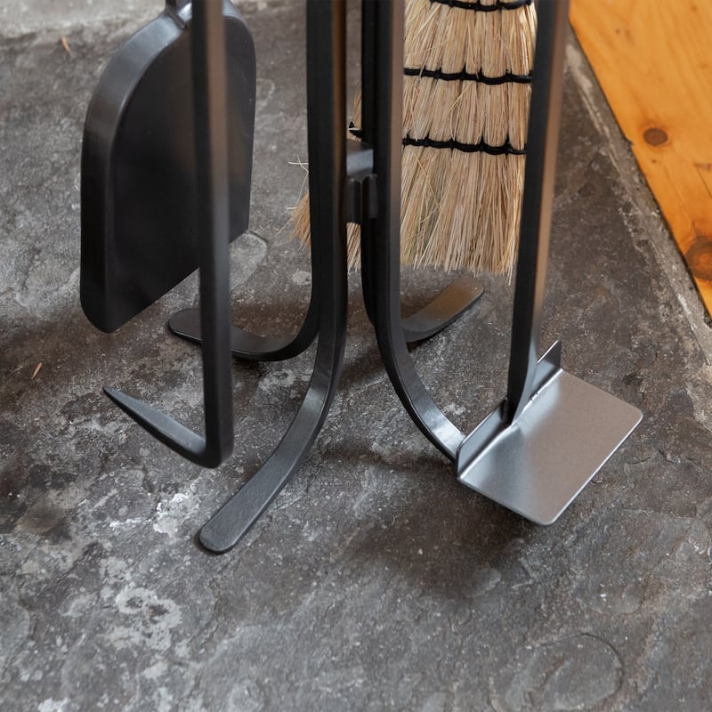 Achla Designs Shepherd's Hook Mini Fireplace Set of 4 Tools, 22 Inch Tall, Graphite Finish