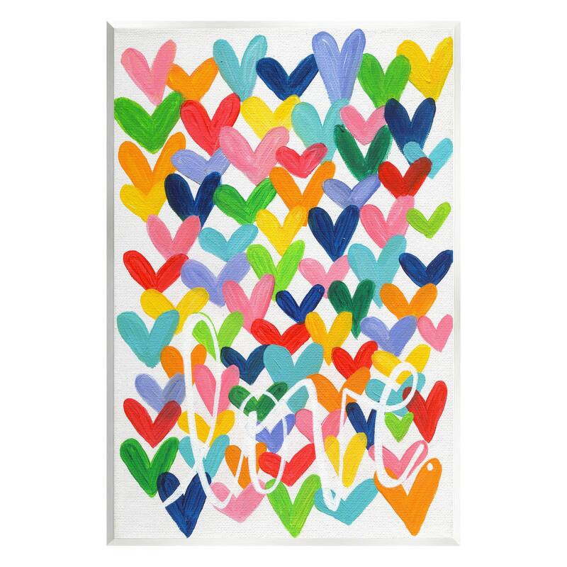 Stupell Whimsical Love Hearts Pattern Wall Plaque Art, Design by Alli Rogosich - Multi-Color - 10 x 15