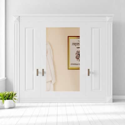 35" Bathroom Wall Cabinet with Mirror, 3 Doors and Adjustable Shelves for Over Toilet Storage