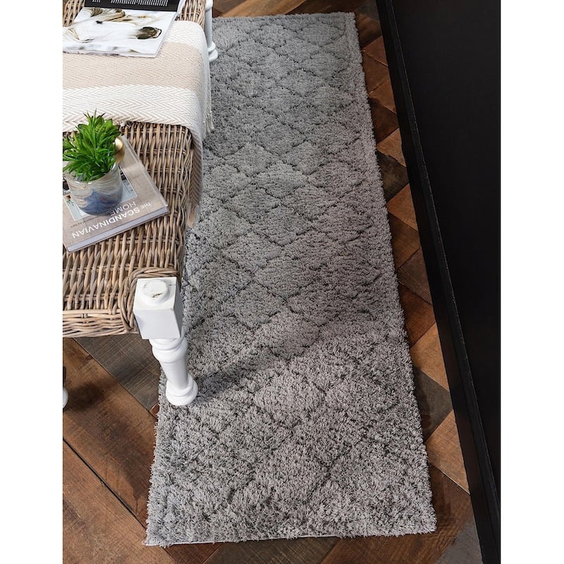 Shag Olido Collection Area Rug - 2'7"x10' - Gray