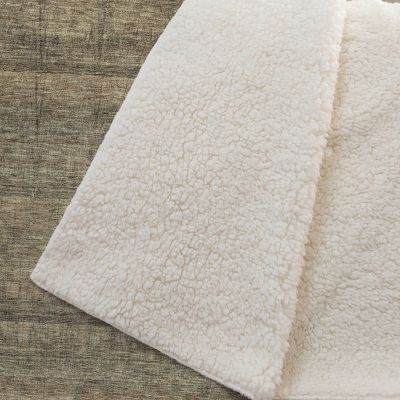 Premium Machine Washable Modern Stripes Sherpa Throw Blanket