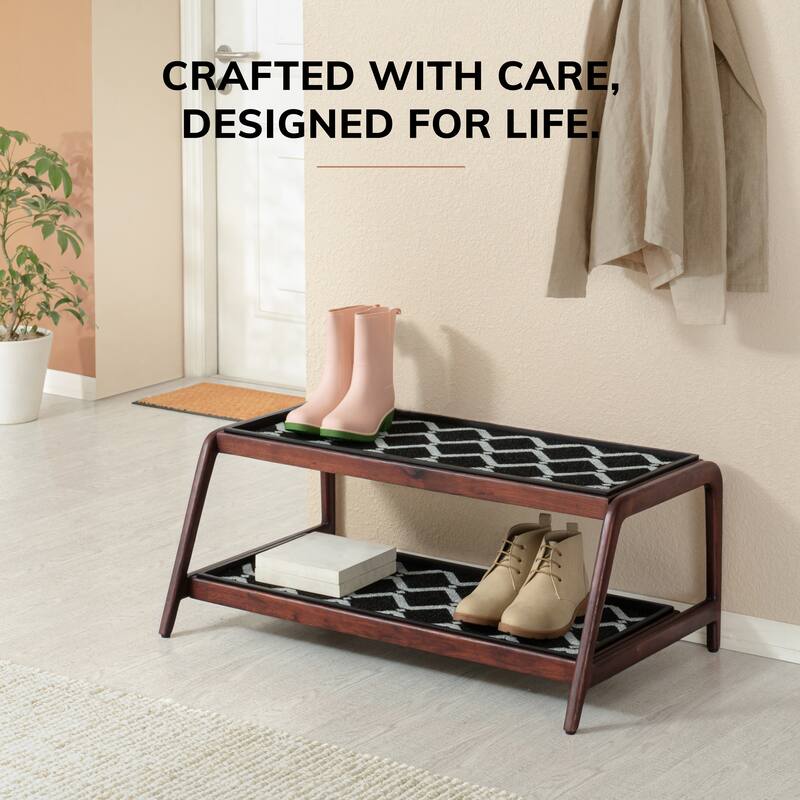 Jani Double-Tier Brown Stand 3-Pair Rubber Boot Trays