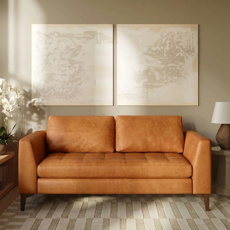 Poly & Bark Calle 75" Genuine Italian Leather Apartment Sofa