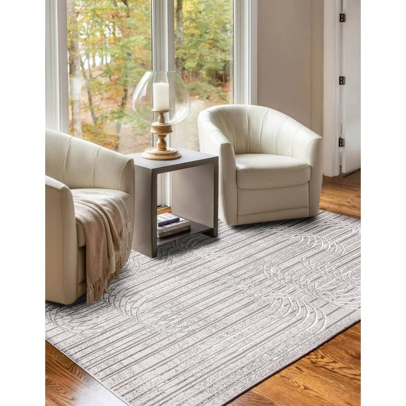 ECARPETGALLERY Machine Made Blythe Grey Area Rug