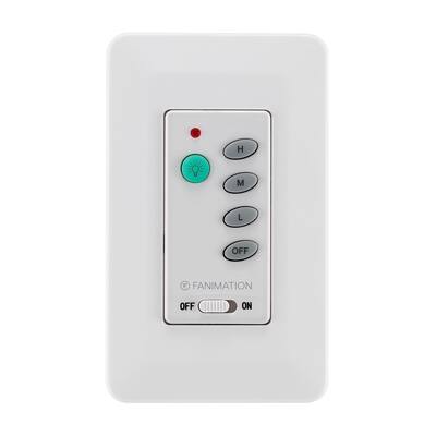 Three Speed Wall Control with Receiver Non-Reversing - Fan Speed and Light - White
