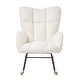 preview thumbnail 43 of 51, Teddy Fabric Tufted Glider Rocking Chair with Metal Frame