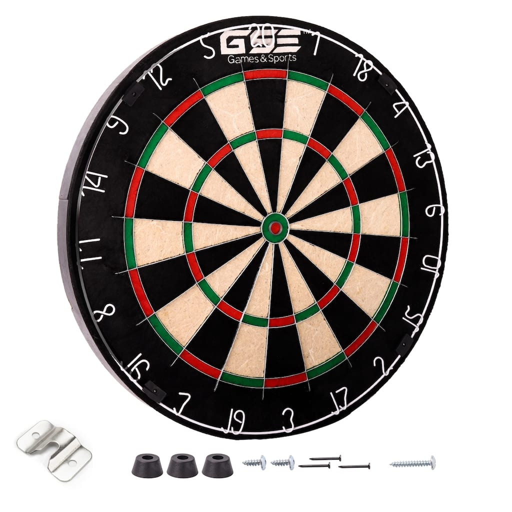 GSE™ 18" Regulation Size Bristle Dart Board ONLY. Professional Official Tournament Sisal Dartboard for Steel Tip Dart - 18-Inch