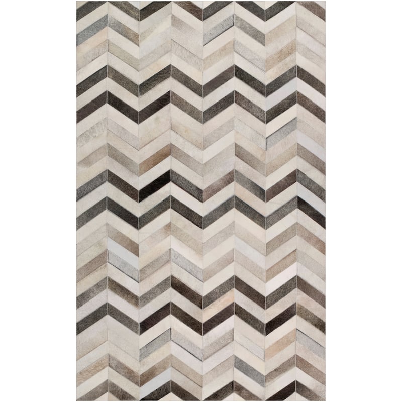 Hand-Crafted Gary Chevron Hair On Hide Area Rug - 5' x 8' - 5' x 8'