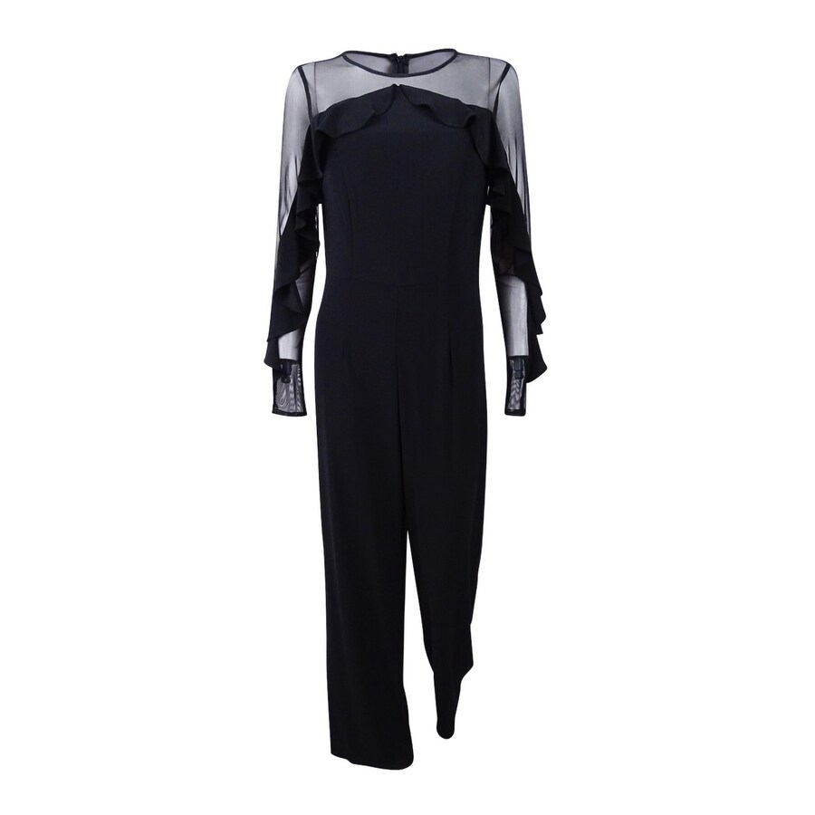 r & m richards illusion ruffle jumpsuit