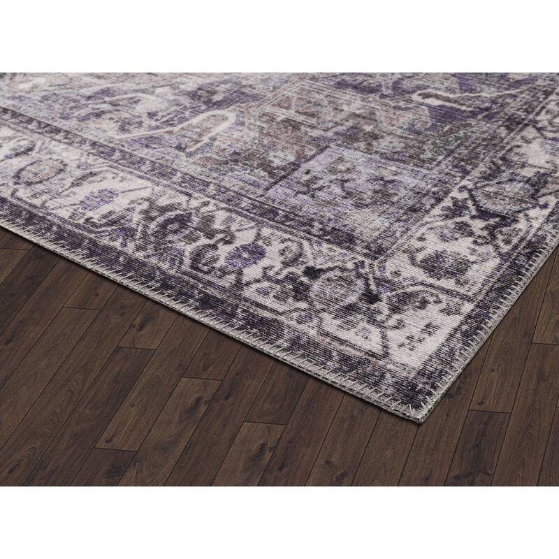 Abani Paloma PAL250A Vintage Brown and Grey Distressed Area Rug