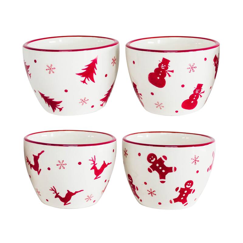 Euro Ceramica Winterfest 4 Piece Holiday Entertaining Set