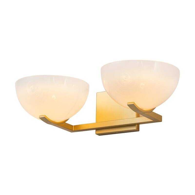 Modern Bowl-Shape Vanity Lights with Gradient White Glass Shades