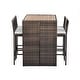 preview thumbnail 1 of 12, Teamson Home - Patio Bar Height Dining Set, Acacia Wood 5-Piece Sets - Black