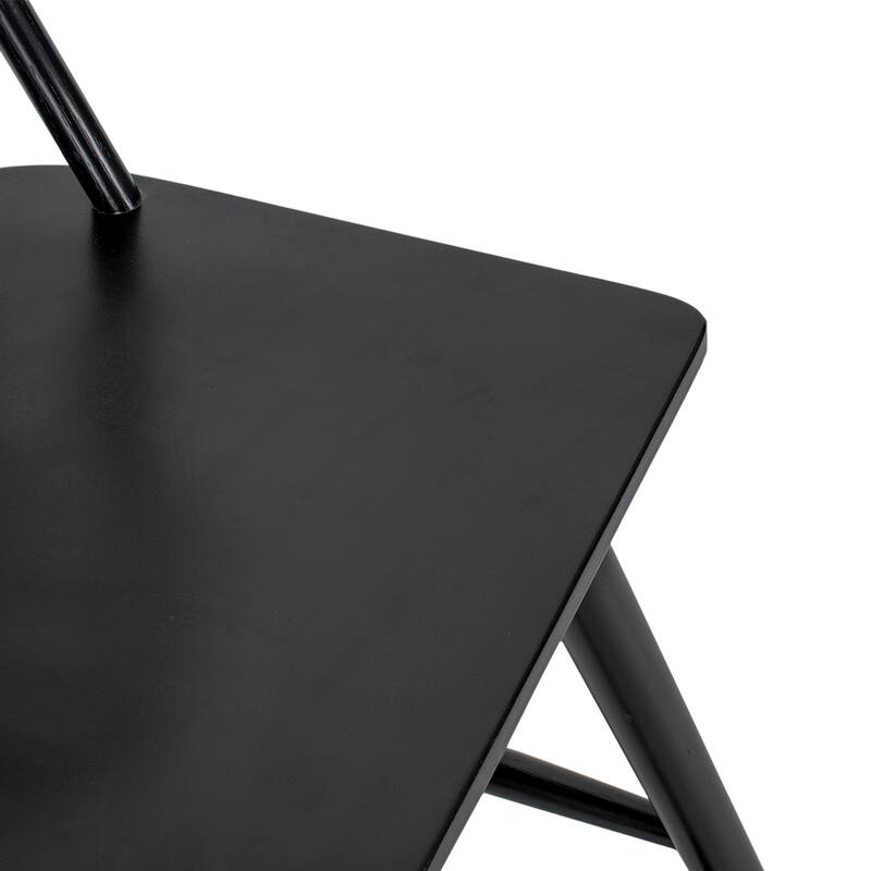 Anders Black Solid Rubberwood Spindle Counter Stool, Set of 2 by East at Main