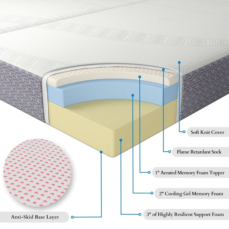AFI, CoolSoft Size 6" Memory Foam Folding Mattress