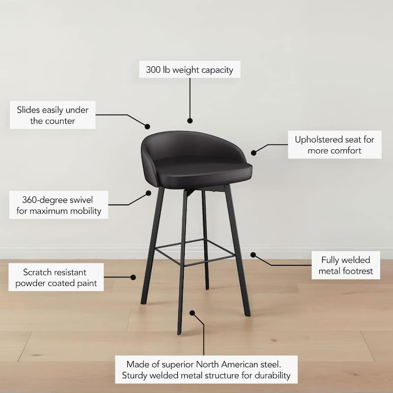 Amisco Cruz Swivel Counter and Bar Stool