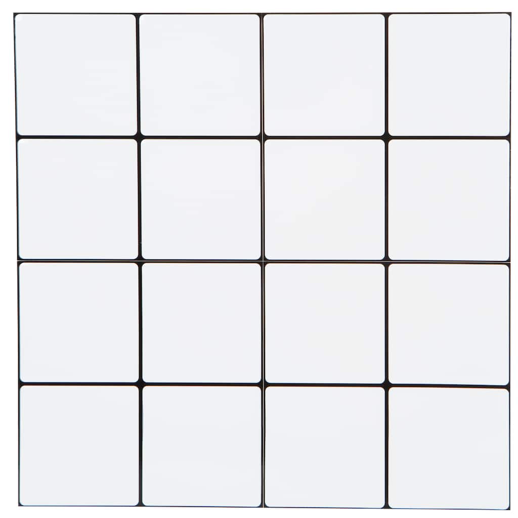 Simplify Peel & Stick Wall Tile 4 Pack in Mini Square White