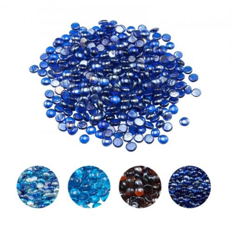 Cobalt Blue Fireproof Fire Glass Beads Heat Resistant 20 lbs. - 3/4 inch - Cobalt Blue