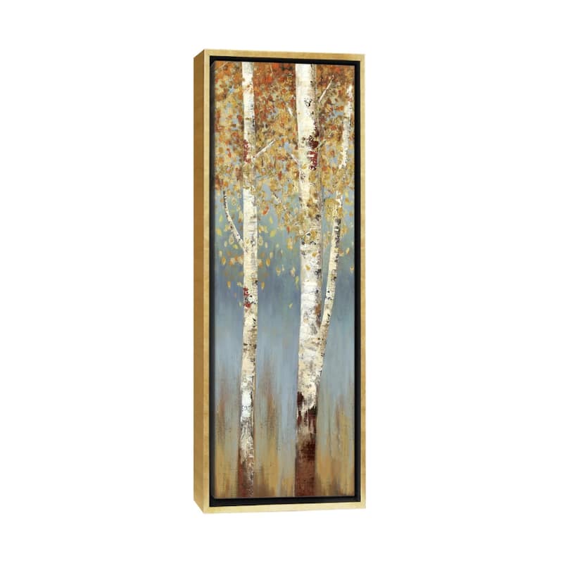 iCanvas "Butterscotch Birch Trees II" by Allison Pearce Framed Canvas Print - 48x16 - Gold