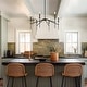 preview thumbnail 5 of 7, Modern 6-Light Black Chandelier Industrial Metal Light Fixture for Dining Room - 32.7 " L × 13.8 " H