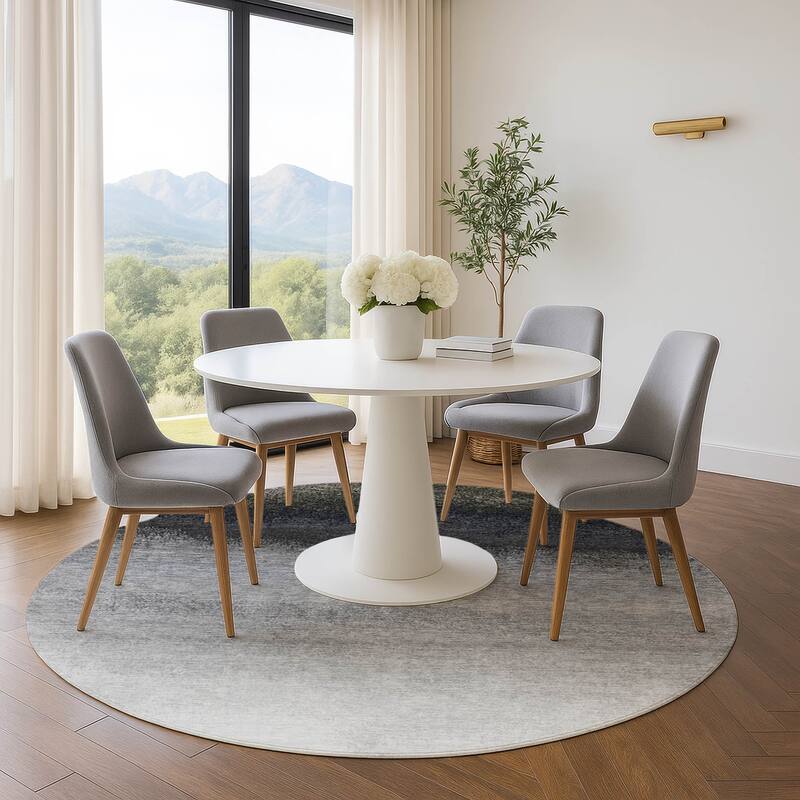 Premium Washable Super Soft Abstract Ombre Mayfield Rug - Silver - 8' x 8'