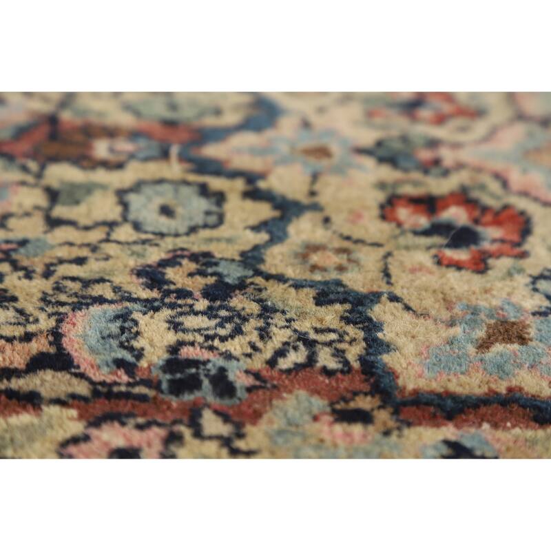 Hand Knotted Oriental 100% Wool Carpet Traditional Medallion Multi-Colored Mashad Area Rug - 5' 4'' X 4' 3''