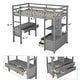 preview thumbnail 23 of 28, Twin Size Loft Bed with Built-in Desk with Two Drawers,Shelves,Multifunctional Loft Bed with Storage