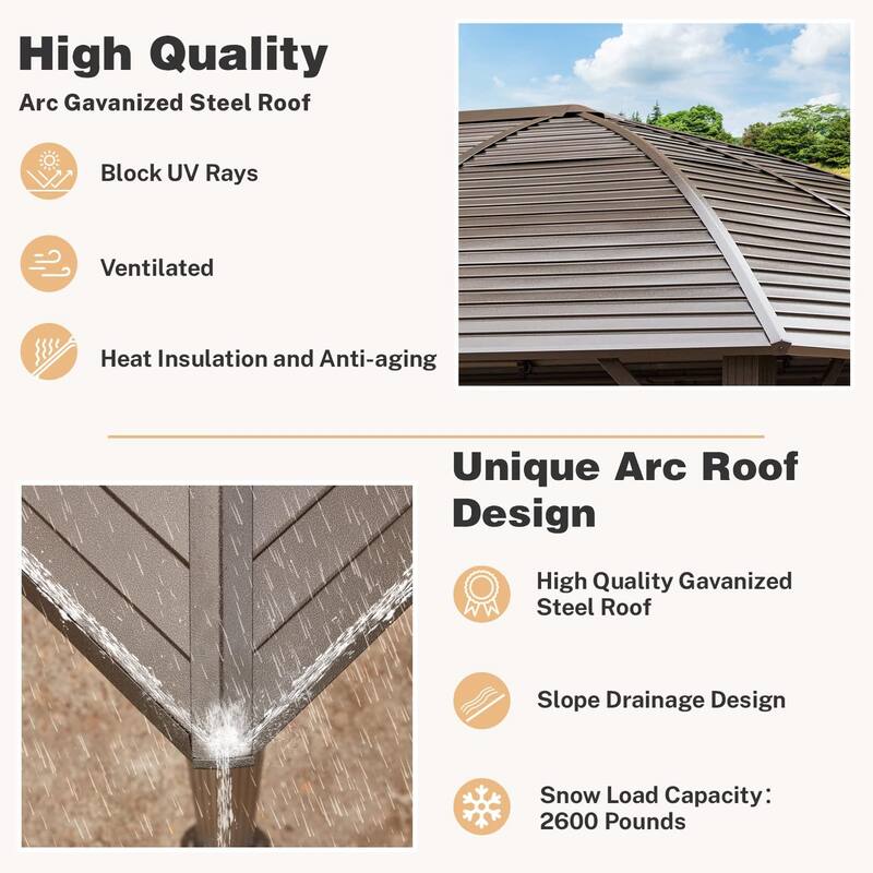 Pro Series Outdoor Hardtop Gazebo Pergola | Galvanized Steel Roof & Aluminum Frame | Includes Premium Curtains & Netting