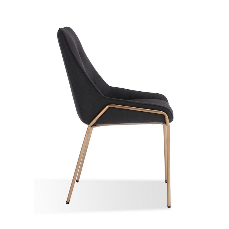 Rise 21 Inch Dining Chair, Boucle Upholstery, Metal Legs, Gray, Bronze