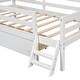 preview thumbnail 10 of 12, Wood Twin Size House Platform Bed with Guardrail and Drawer, Platform Bed Frame with Slats Support, No Box Spring Needed