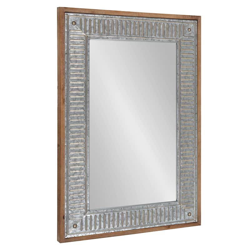 Kate and Laurel Deely Wood and Metal Wall Mirror - 20x30 - Rustic Brown