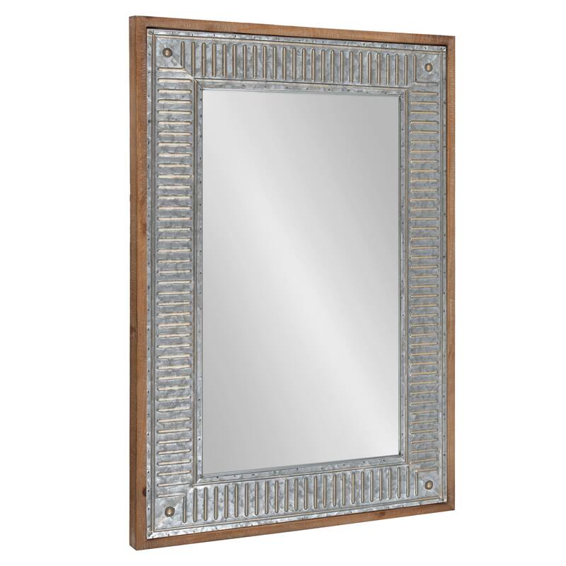 Kate and Laurel Deely Wood and Metal Wall Mirror - 20x30 - Rustic Brown