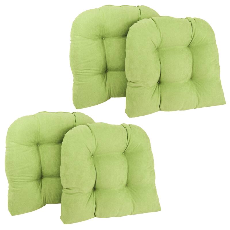 19-inch U-Shaped Microsuede Chair Cushion (Set of 1, 2, or 4) - Set of 4 - Mojito Lime