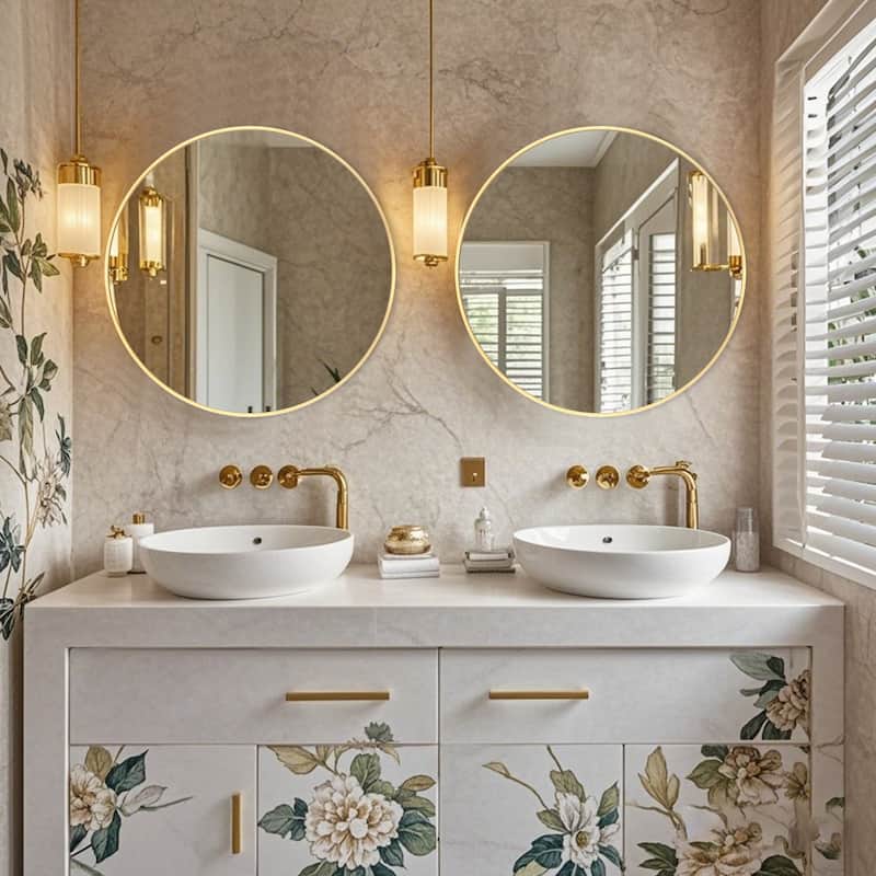 Modern Bathroom Wall Mounted Round Vanity Mirror