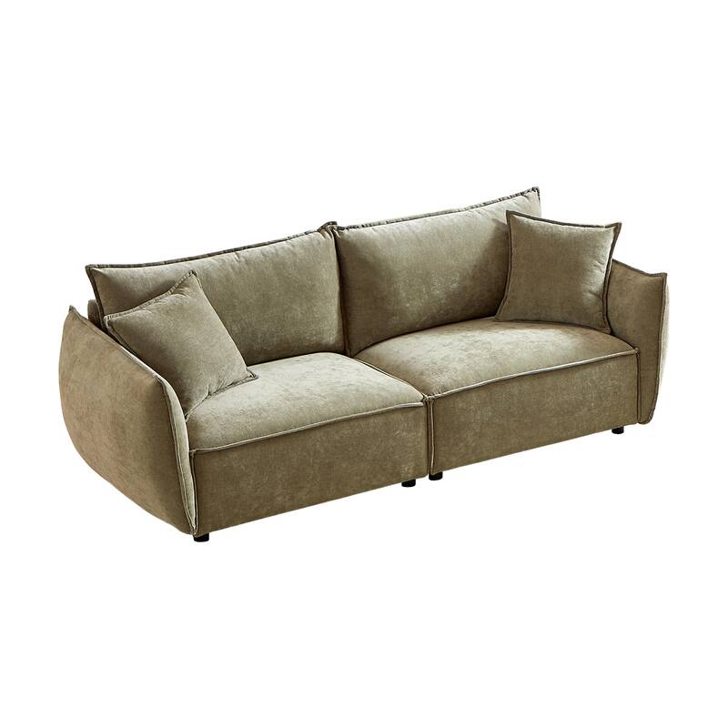 Convertible Chenille Sleeper Sofa Couch with Pillows, Modern Design for Living Rooms
