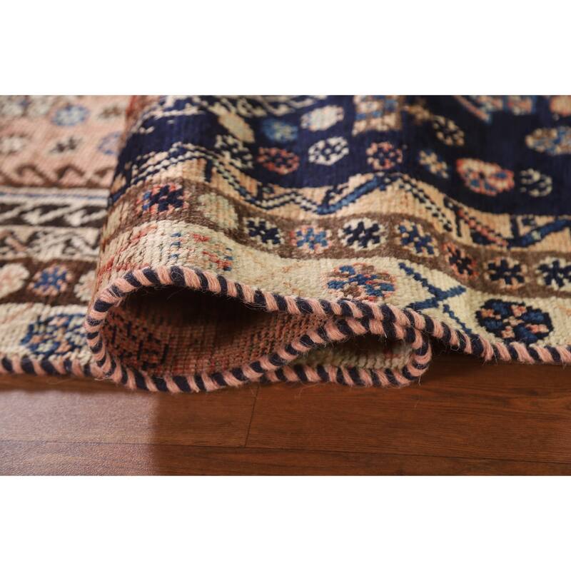 Vegetable Dye Shiraz Persian Antique Area Rug Hand-knotted Wool Carpet - 4'10"x 7'7"