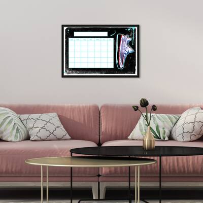 Oliver Gal '3D Sneaker Calendar' Glam Black Wall Art Canvas Print