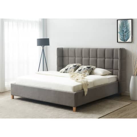 SAFAVIEH Couture Emerson Grid Tufted Bed.