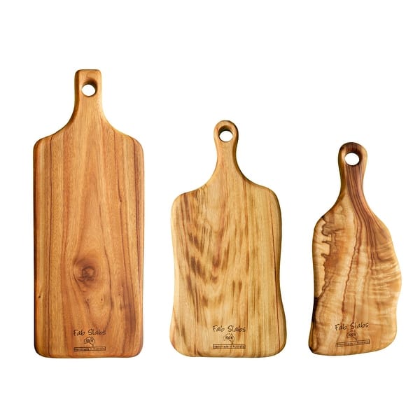 Fab Slabs Natural Wood Camphor Laurel Premium Anti-Bacterial Cutting Board (Small)
